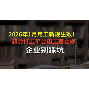 2026年1月用工新规落地半月 千万职场人享权益升级 企业合